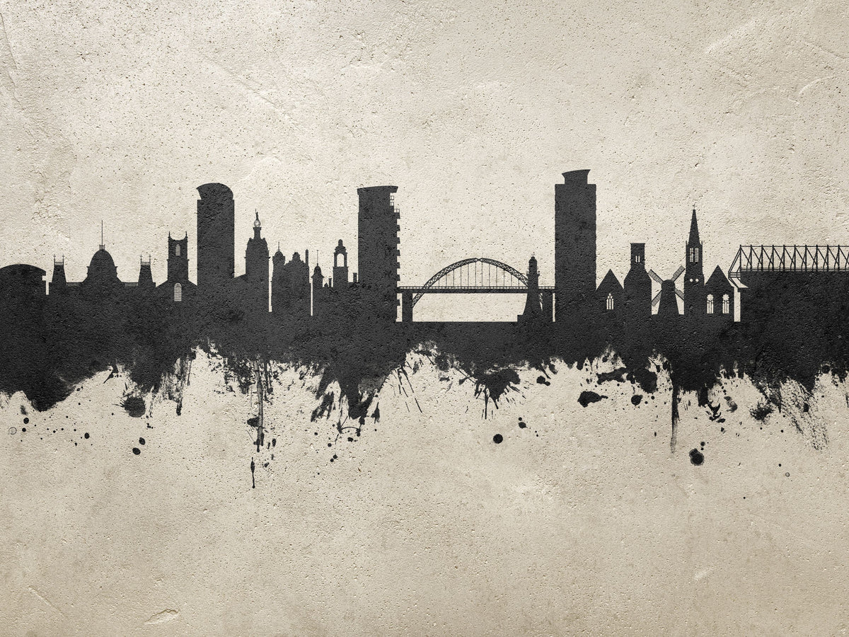 Sunderland England Skyline Concrete Mural Wallpaper - pure wallpaper artwork