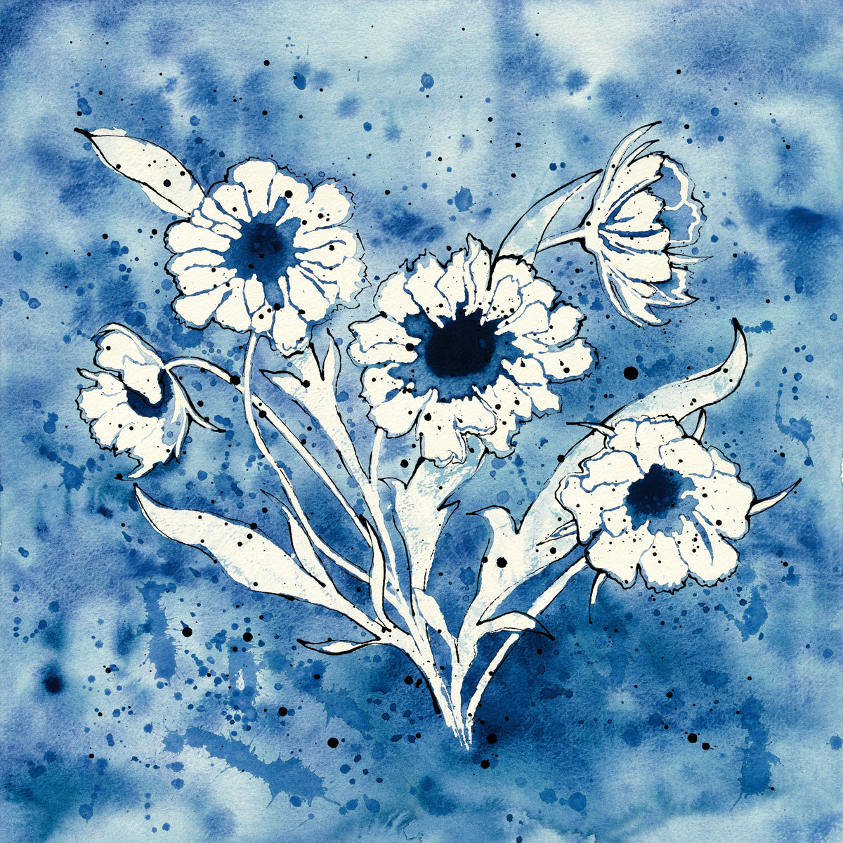 Batik Flowers Mural Wallpaper - pure wallpaper artwork
