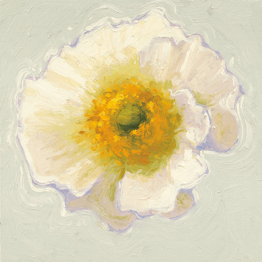 White Poppy Bit Mural Wallpaper