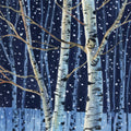 Snowy Birch Grove At Night Mural Wallpaper - pure wallpaper artwork