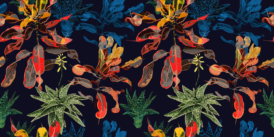 Exotic Plants Bloom Mural Wallpaper