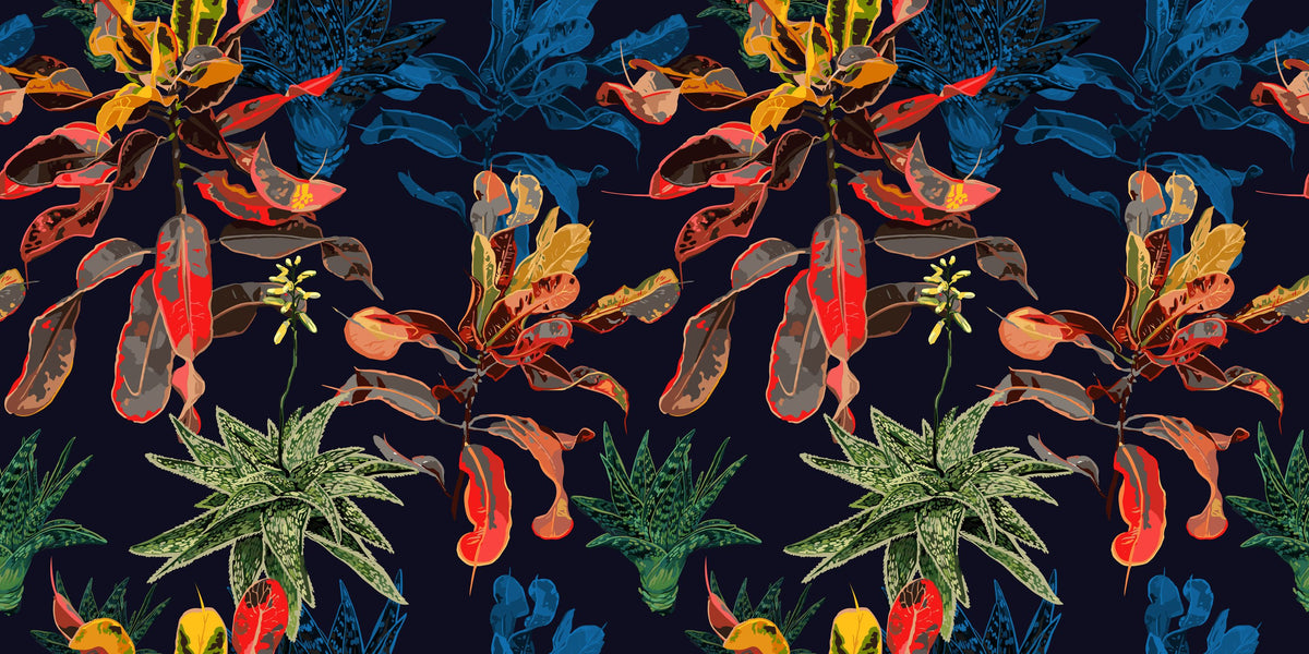 Exotic Plants Bloom Mural Wallpaper - pure wallpaper artwork
