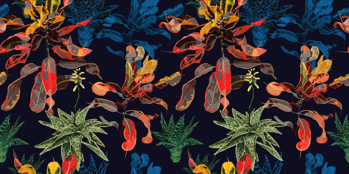 Exotic Plants Bloom Mural Wallpaper - pure wallpaper artwork