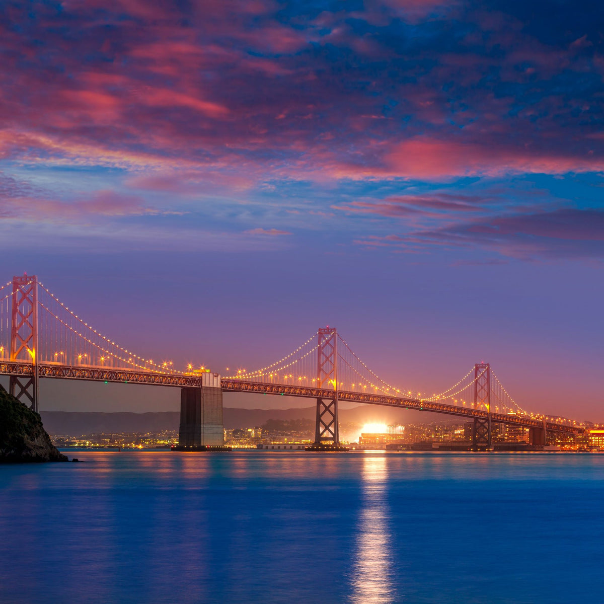 Bay Bridge Mural Wallpaper - pure wallpaper artwork