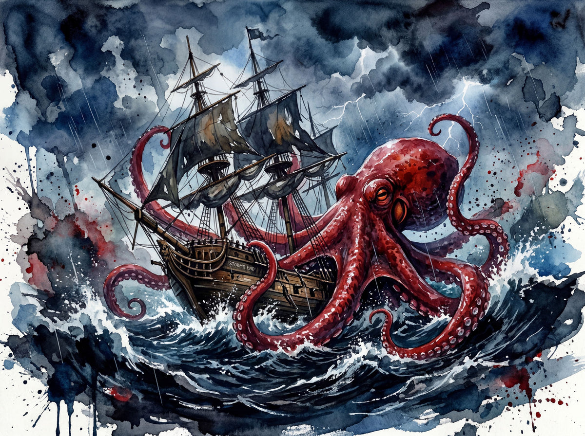The Octopus Beast II Mural Wallpaper - pure wallpaper artwork