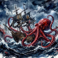 The Octopus Beast II Mural Wallpaper - pure wallpaper artwork