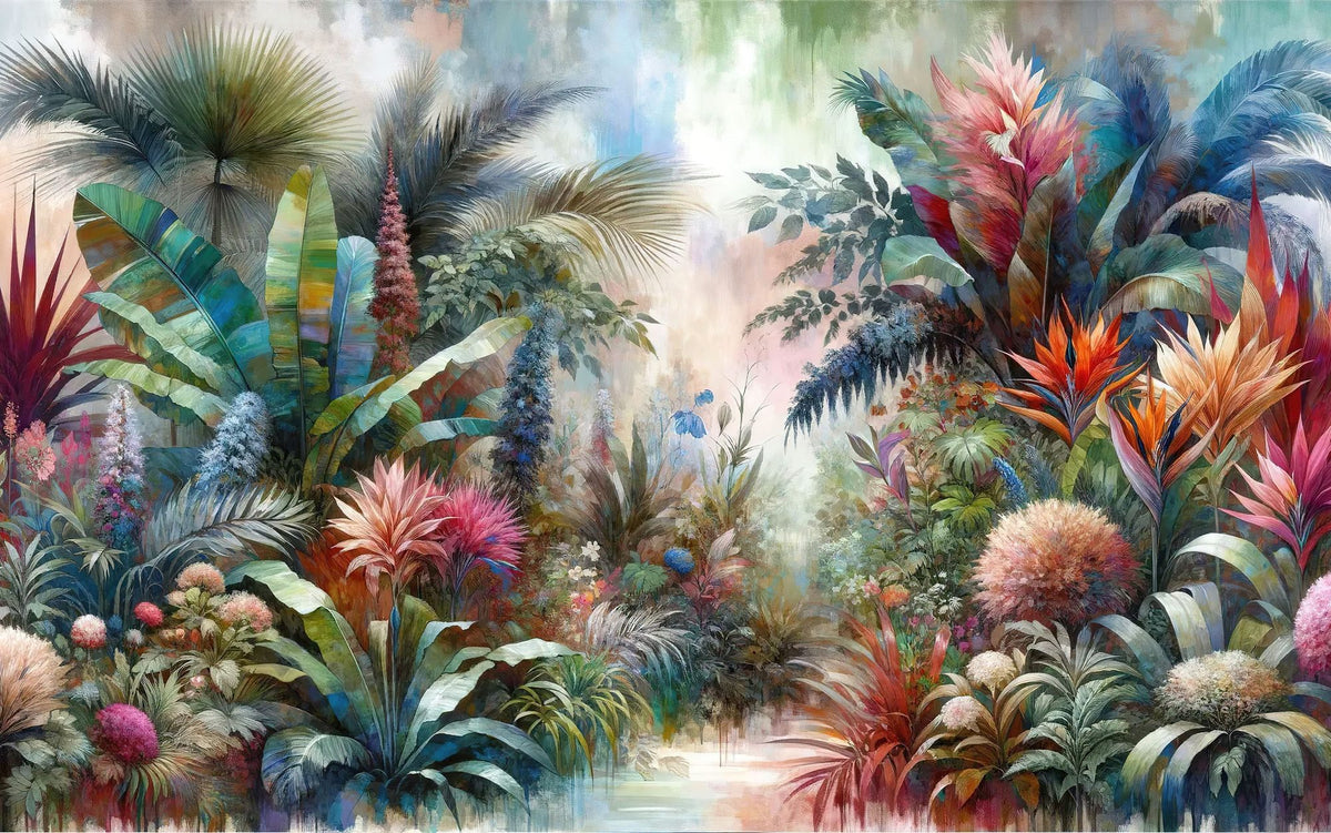 Lush Tropical Eden Mural Wallpaper - pure wallpaper artwork