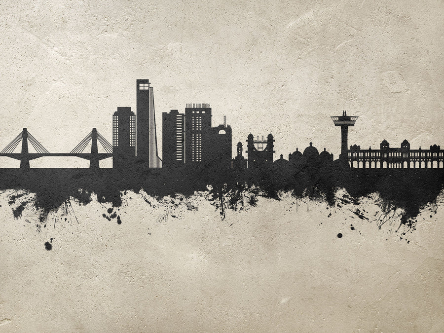 Chattogram Bangladesh Skyline Concrete Mural Wallpaper