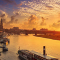 Dresden and Elbe River At Sunset Mural Wallpaper - pure wallpaper artwork