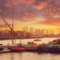 Harbor Sunset Sails Mural Wallpaper - pure wallpaper artwork