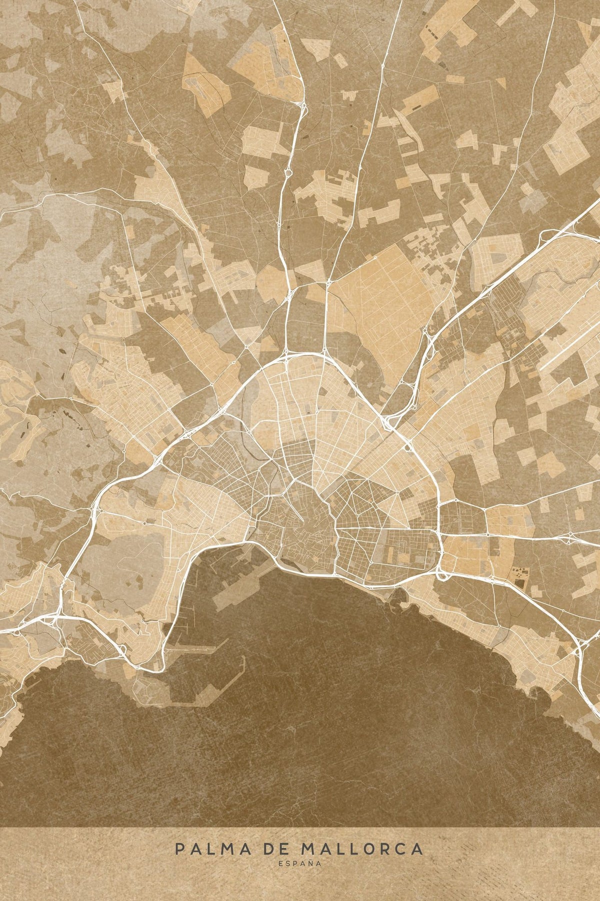 Palma De Mallorca Ochre Mural Wallpaper - pure wallpaper artwork