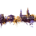 Truro England Skyline Purple & Gold Mural Wallpaper - pure wallpaper artwork