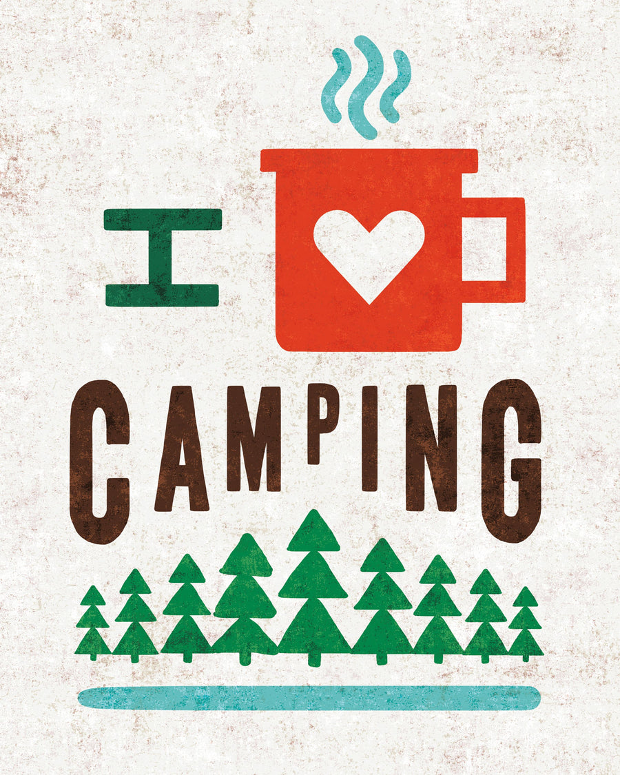Happy Camper Love Camping Mural Wallpaper