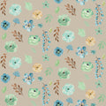 Flutterby Flowers Beige Mural Wallpaper - pure wallpaper artwork