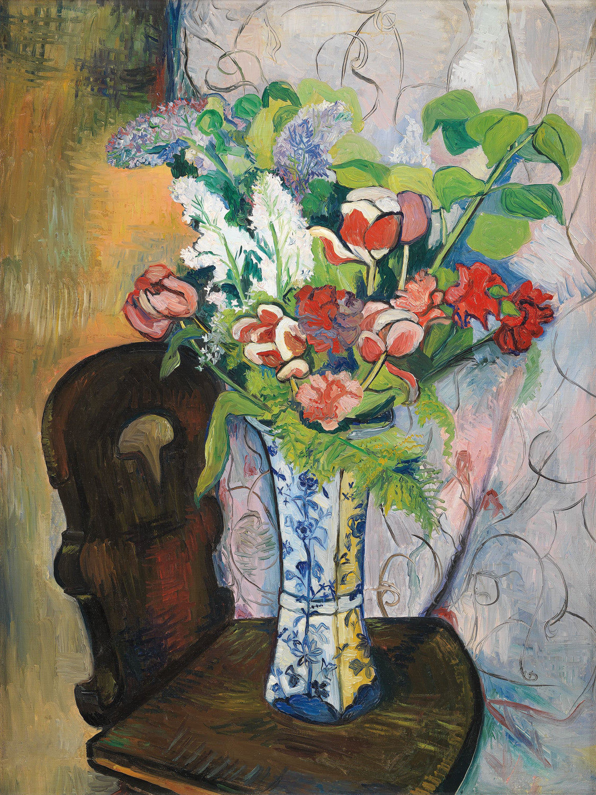 Etruscan Vase with Flowers Mural Wallpaper - pure wallpaper artwork