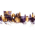 Pandharpur India Skyline Purple & Gold Mural Wallpaper - pure wallpaper artwork