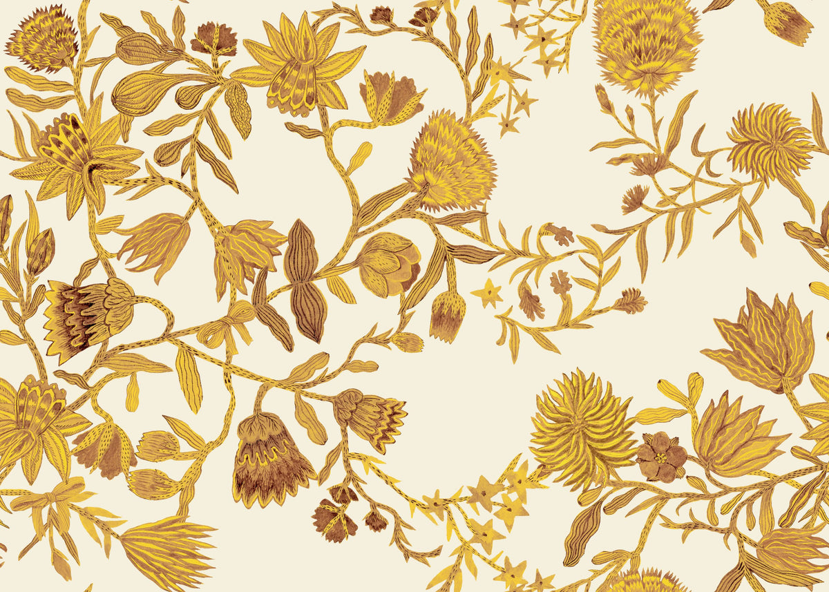 Miracle Blossoms, Yellow Mural Wallpaper - pure wallpaper artwork