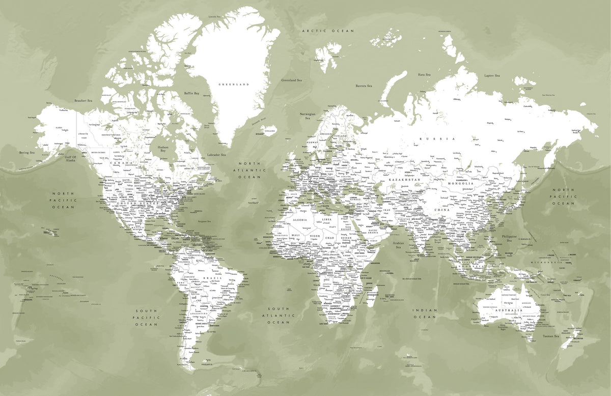 World Map Cities - Pacheco Mural Wallpaper - pure wallpaper artwork