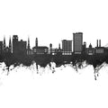 Savannah Georgia Skyline Black & White Mural Wallpaper - pure wallpaper artwork