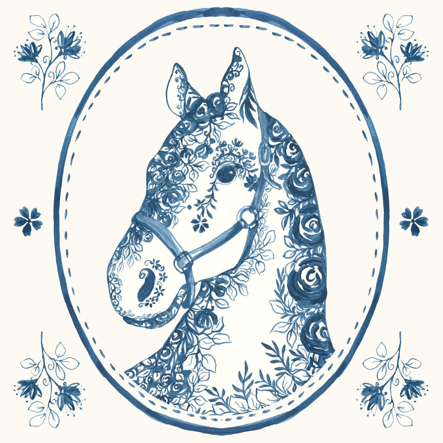 Chinoiserie Cowgirl II Mural Wallpaper
