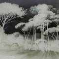 Seeing Through the Forest Green Mural Wallpaper - pure wallpaper artwork