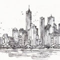 Skyline Sketches New York Mural Wallpaper - pure wallpaper artwork