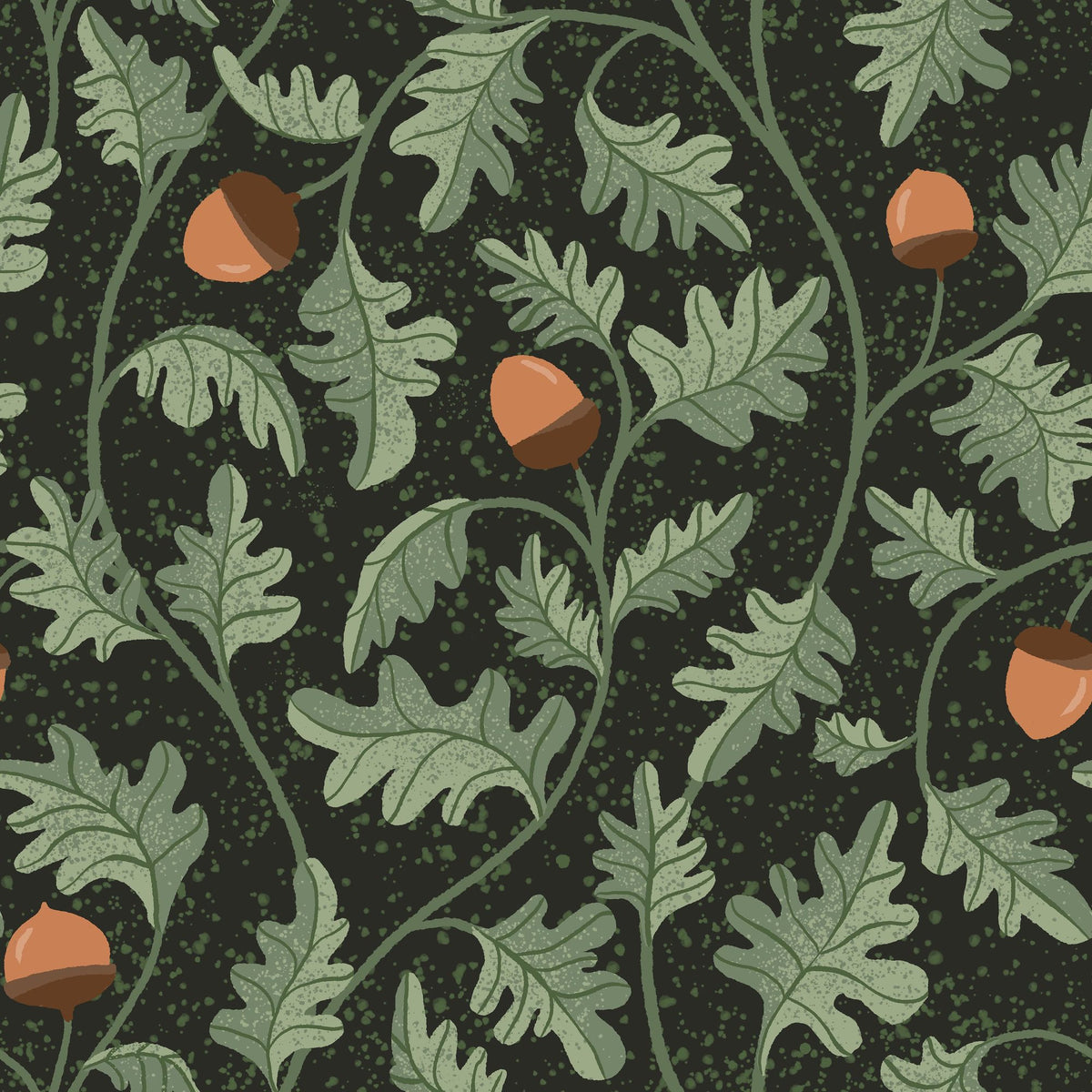 Oak & Acorns, Dark Mural Wallpaper - pure wallpaper artwork