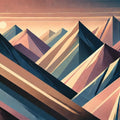 Serenity Mountain Vista in Art Deco Mural Wallpaper - pure wallpaper artwork