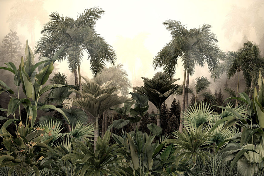 Forest Wallpaper Mural – Woodland Wall Mural – Rain Forest printable artwork