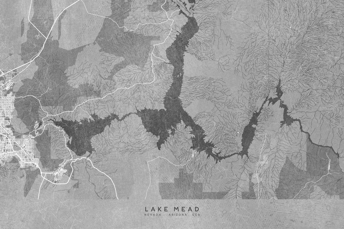 Lake Mead Grey Mural Wallpaper - pure wallpaper artwork