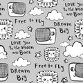Sky Is the Limit Gray Mural Wallpaper - pure wallpaper artwork