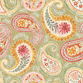 Harvest Paisley Swamp Green Mural Wallpaper - pure wallpaper artwork