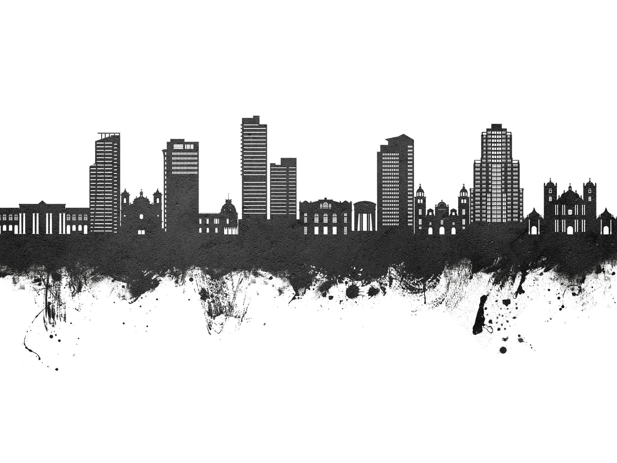 Tegucigalapa Honduras Skyline Black & White Mural Wallpaper - pure wallpaper artwork