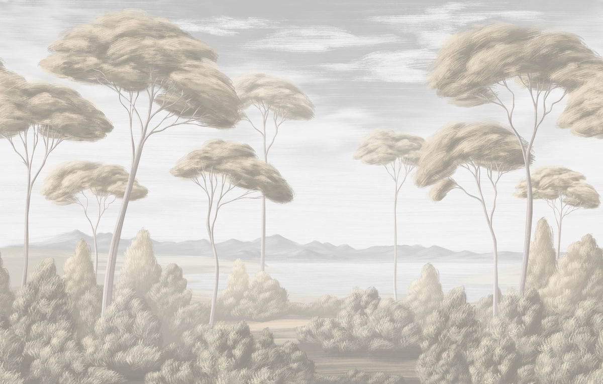 Verdant Horizon, Mist Mural Wallpaper - pure wallpaper artwork