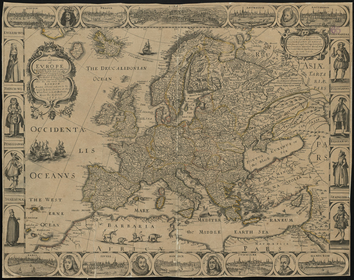Map of Europe 1668 Mural Wallpaper - pure wallpaper artwork
