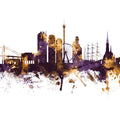 Gothenburg Skyline Purple & Gold Mural Wallpaper - pure wallpaper artwork