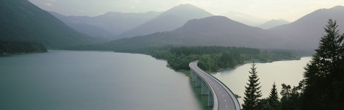 Mountain Lake Crossing Mural Wallpaper - pure wallpaper artwork