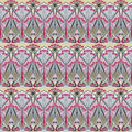 Floral Art Deco Aura, Pink Pop Mural Wallpaper - pure wallpaper artwork