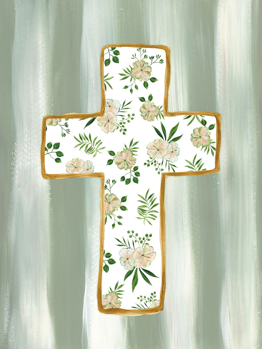 Floral Cross III Mural Wallpaper