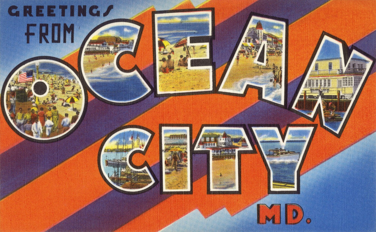 Greetings From Ocean City MD. Mural Wallpaper - pure wallpaper artwork