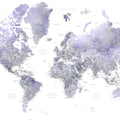 World Map Cities - Lilas Mural Wallpaper - pure wallpaper artwork