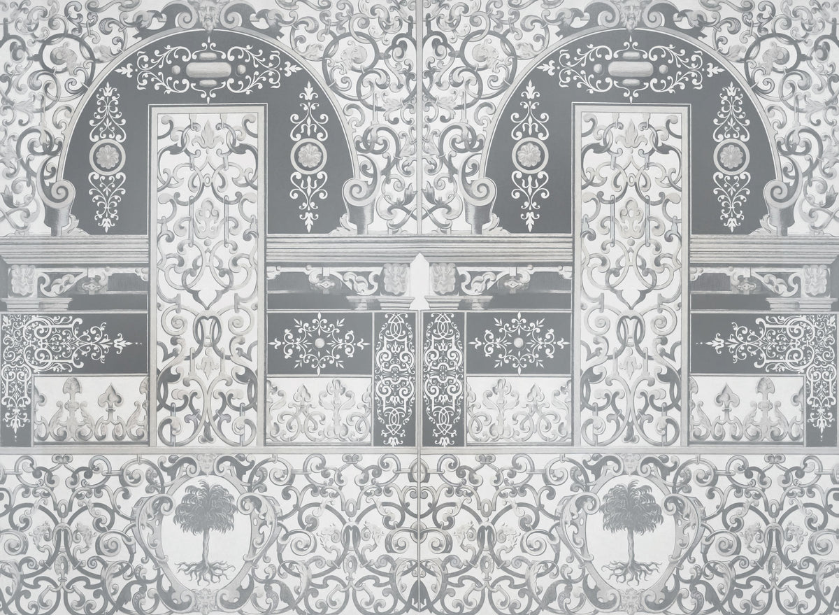 German Renaissance, Gray Mural Wallpaper - pure wallpaper artwork