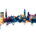 Wakefield England Skyline Blue & Bronze Mural Wallpaper - pure wallpaper artwork