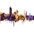 Vienna Austria Skyline Purple & Gold Mural Wallpaper - pure wallpaper artwork
