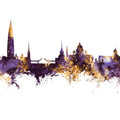 St Petersbug Russia Skyline Purple & Gold Mural Wallpaper - pure wallpaper artwork