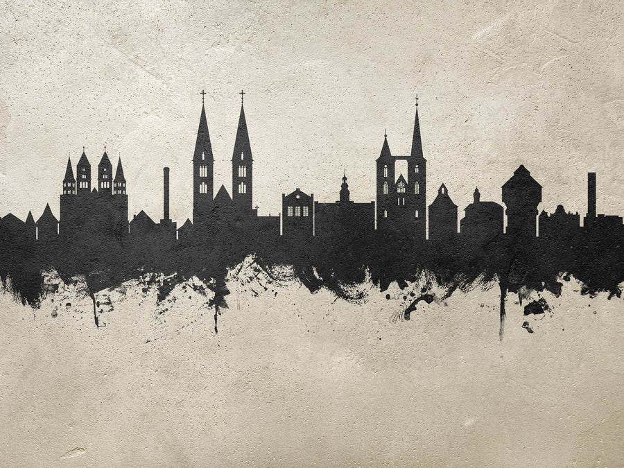 Halberstadt Germany Skyline Concrete Mural Wallpaper