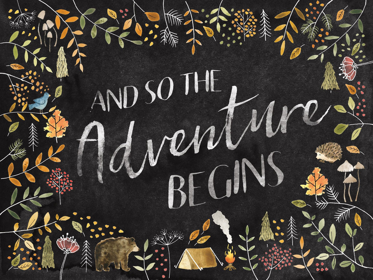 Woodland Whimsy I Black Mural Wallpaper - pure wallpaper artwork
