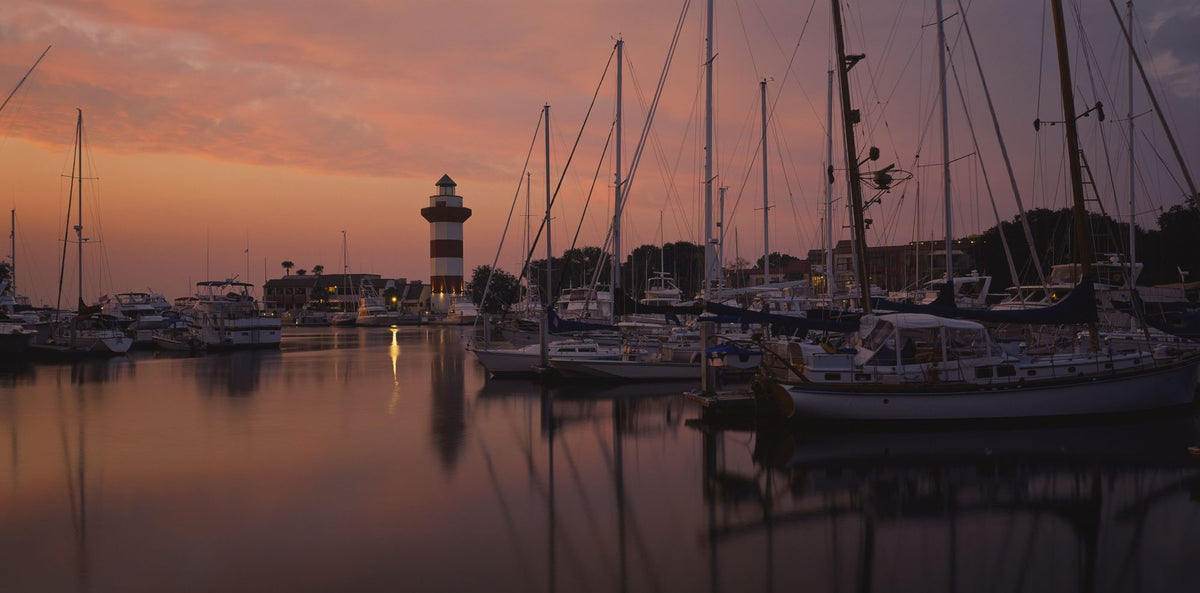 Harbor Lighthouse Sunset Mural Wallpaper - pure wallpaper artwork