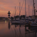 Harbor Lighthouse Sunset Mural Wallpaper - pure wallpaper artwork