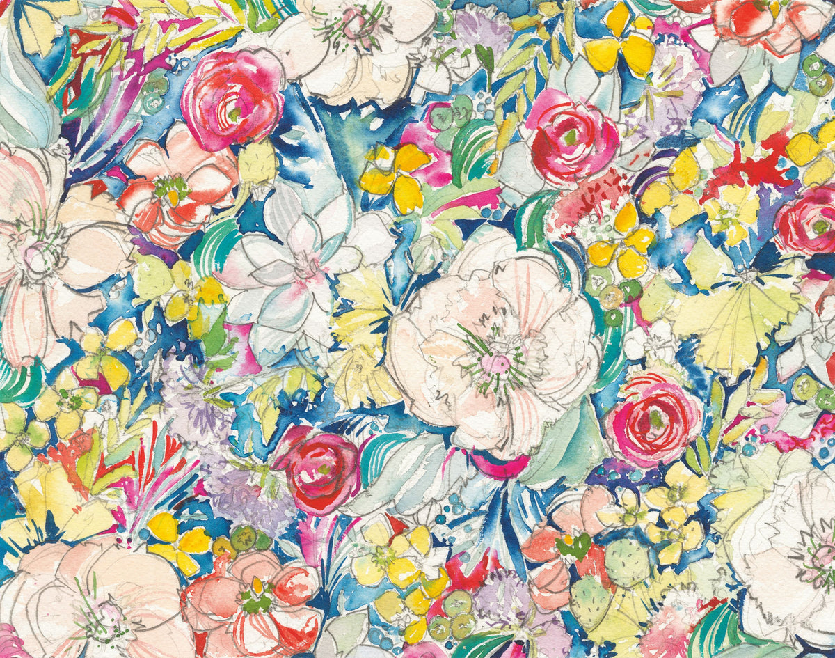 Floral Explosion Mural Wallpaper - pure wallpaper artwork